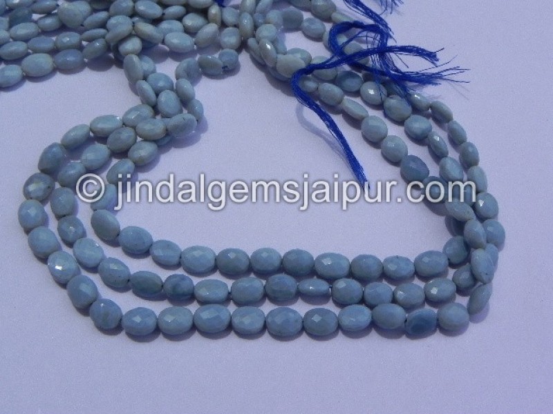 Blue Opal Faceted Oval Shape Beads